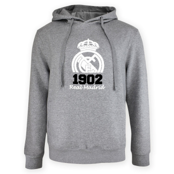 Real Madrid pánská mikina s kapucí No21 Crest grey