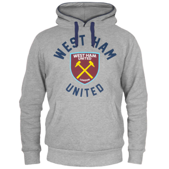 West Ham United pánská mikina s kapucí graphic grey