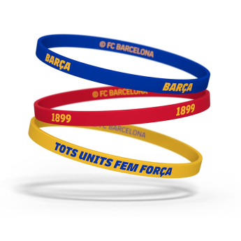 FC Barcelona gumový náramek 3pack Tricolor