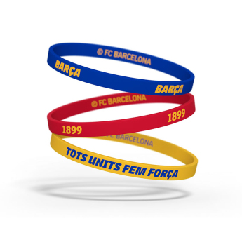 FC Barcelona dětský gumový náramek 3pack Tricolor