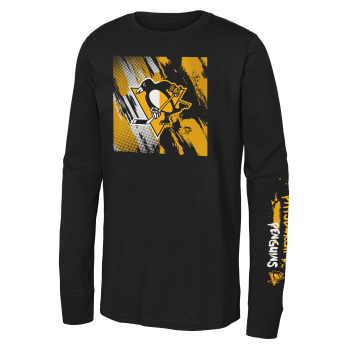 Pittsburgh Penguins dětské tričko s dlouhým rukávem Half & Half Ls Ctn black