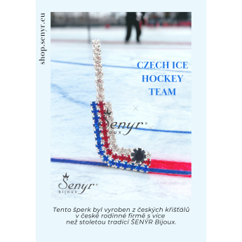 Hokejové reprezentace brož Czech Hockey Tricolor Silver Plated Hockey Stick