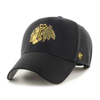 Chicago Blackhawks čepice baseballová kšiltovka Metallic Snap 47 Mvp black