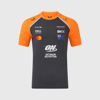 Mclaren Honda pánské tričko Oscar Piastri official Teamline Replica grey F1 Team 2025