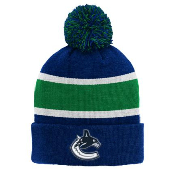 Vancouver Canucks dětská zimní čepice Cuffed Beanie With Pom blue