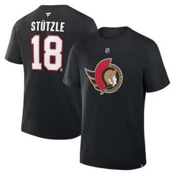 Ottawa Senators pánské tričko Tim Stutzle #18 Authentic Stack Name & Number black