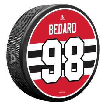 Chicago Blackhawks puk Name & Number - Connor Bedard