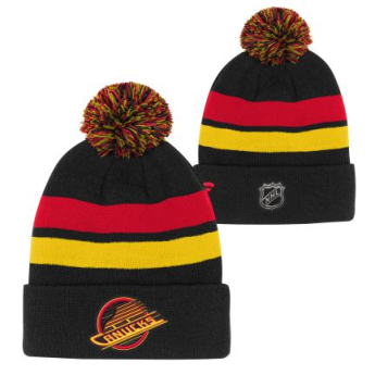 Vancouver Canucks dětská zimní čepice Cuffed Beanie With Pom black