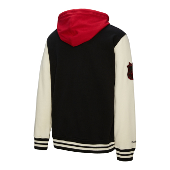 Chicago Blackhawks pánská mikina s kapucí Courtside Fleece Button Front Vintage Logo