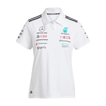 Mercedes AMG Petronas dámské polo tričko official Teamline Replica white F1 Team 2025