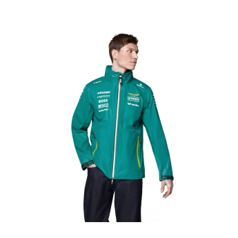 Aston Martin pánská bunda Rain official Teamline Replica green F1 Team 2025