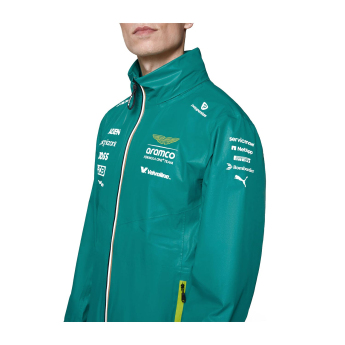 Aston Martin pánská bunda Rain official Teamline Replica green F1 Team 2025