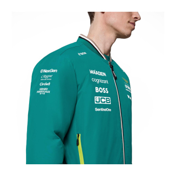 Aston Martin pánská bunda Bomber official Teamline Replica green F1 Team 2025