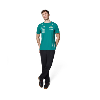 Aston Martin pánské tričko Alonso official Teamline Replica green F1 Team 2025