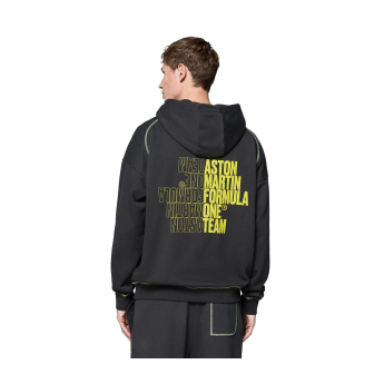 Aston Martin pánská mikina s kapucí Hoody black F1 Team 2025