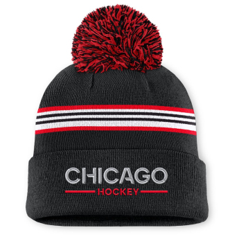 Chicago Blackhawks dámská zimní čepice Authentic Pro W/Cap Cuffed Pom Beanie