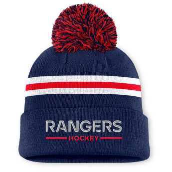 New York Rangers dámská zimní čepice Authentic Pro W/Cap Cuffed Pom Beanie
