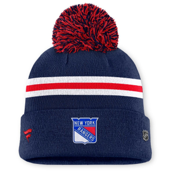 New York Rangers dámská zimní čepice Authentic Pro W/Cap Cuffed Pom Beanie
