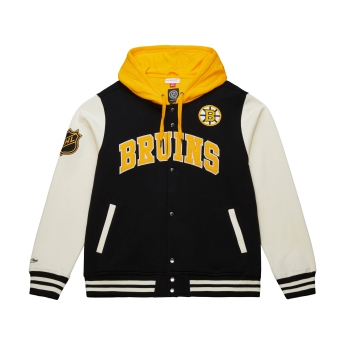 Boston Bruins pánská mikina s kapucí Courtside Fleece Button Front Current Logo