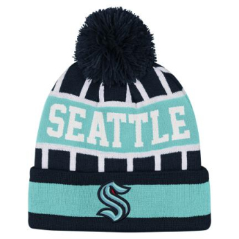 Seattle Kraken dětská zimní čepice Go Fast Cuffed Knit W Pom