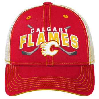 Calgary Flames dětská čepice baseballová kšiltovka Lockup Meshback Adj.
