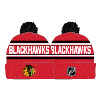 Chicago Blackhawks dětská zimní čepice 3Rd Jersey Jacquard Cuff Pom