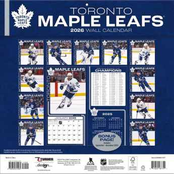 Toronto Maple Leafs kalendář 2026 Wall