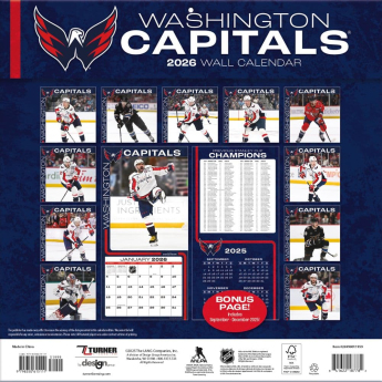 Washington Capitals kalendář 2026 Wall