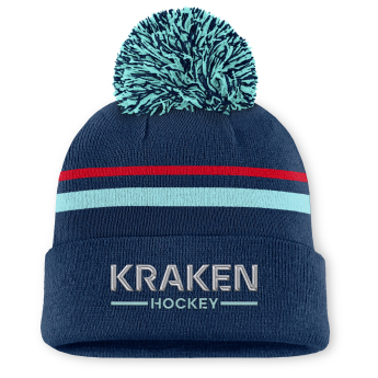 Seattle Kraken dámská zimní čepice Authentic Pro W/Cap Cuffed Pom Beanie