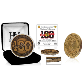 Chicago Blackhawks sběratelská mince 100th Anniversary Antique Bronze Coin