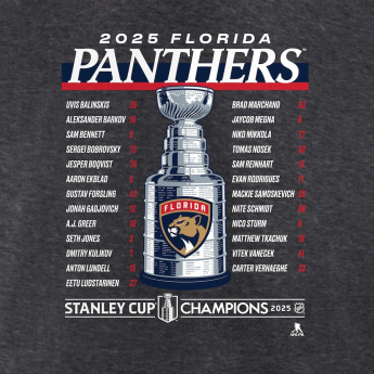 Florida Panthers pánské tričko 025 Stanley Cup Champions Give & Go Roster Heather Charcoal