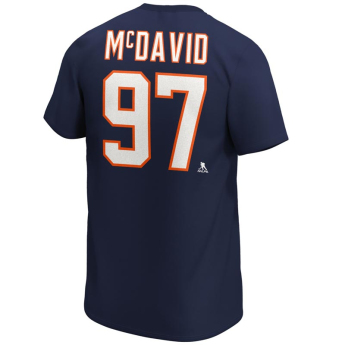 Edmonton Oilers pánské tričko Connor McDavid Iconic Name & Number Graphic navy