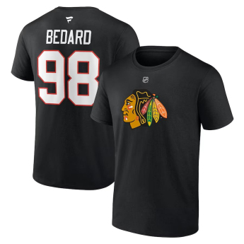 Chicago Blackhawks pánské tričko Connor Bedard #98 Name & Number Black