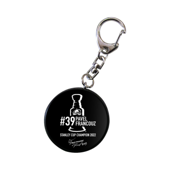 Colorado Avalanche přívěšek na klíče Pavel Francouz #39 Stanley Cup Champion 2022 black