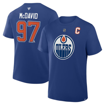 Edmonton Oilers pánské tričko Connor McDavid #97 Authentic Stack Name & Number Royal