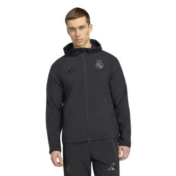 Real Madrid pánská bunda s kapucí Travel Windbreaker black