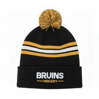 Boston Bruins dámská zimní čepice Authentic Pro W/Cap Cuffed Pom Beanie