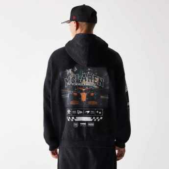 Mclaren Honda pánská mikina s kapucí zip GRPHC washed black F1 Team 2026