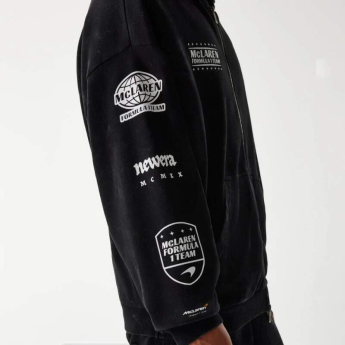 Mclaren Honda pánská mikina s kapucí zip GRPHC washed black F1 Team 2026
