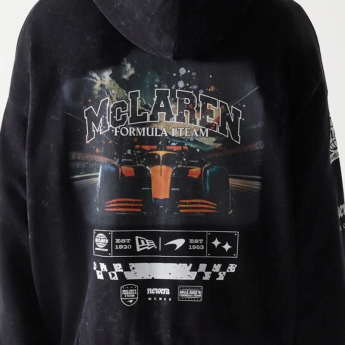 Mclaren Honda pánská mikina s kapucí zip GRPHC washed black F1 Team 2026