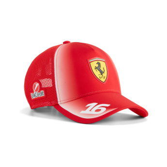 Ferrari čepice baseballová kšiltovka Charles Leclerc #16 Trucker red F1Team 2026
