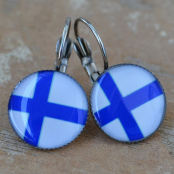 Hokejové reprezentace náušnice Flag Finland