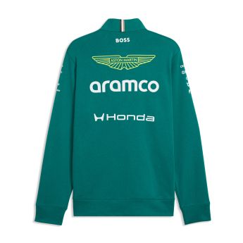 Aston Martin pánská mikina Half Zip green official Teamline Replica F1 Team 2026