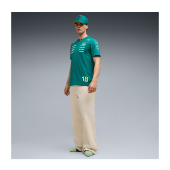 Aston Martin pánské tričko Lance Stroll #18 green official Teamline Replica F1 Team 2026