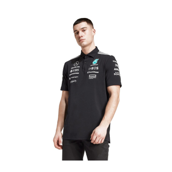 Mercedes AMG Petronas pánské polo tričko black official Teamline Replica F1 Team 2025
