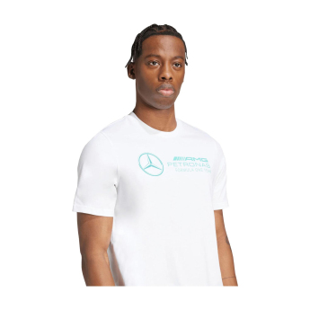 Mercedes AMG Petronas pánské tričko Logo white F1 Team 2025