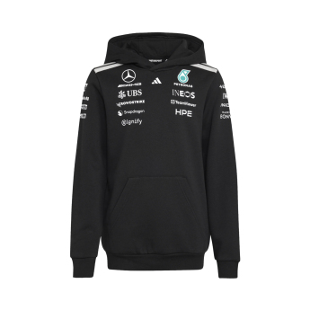 Mercedes AMG Petronas dětská mikina s kapucí black official Teamline Replica F1 Team 2026