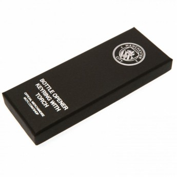 Manchester City přívěšek s otvírakem Key Ring Torch Bottle Opener